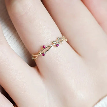 Simple Fashion Natural Ruby Gemstone Bridal Wedding Ring for Womens Engagement Wedding Party Diamond ring Engagement ring Valentine's Day Present Size 5-12 YOHAPP