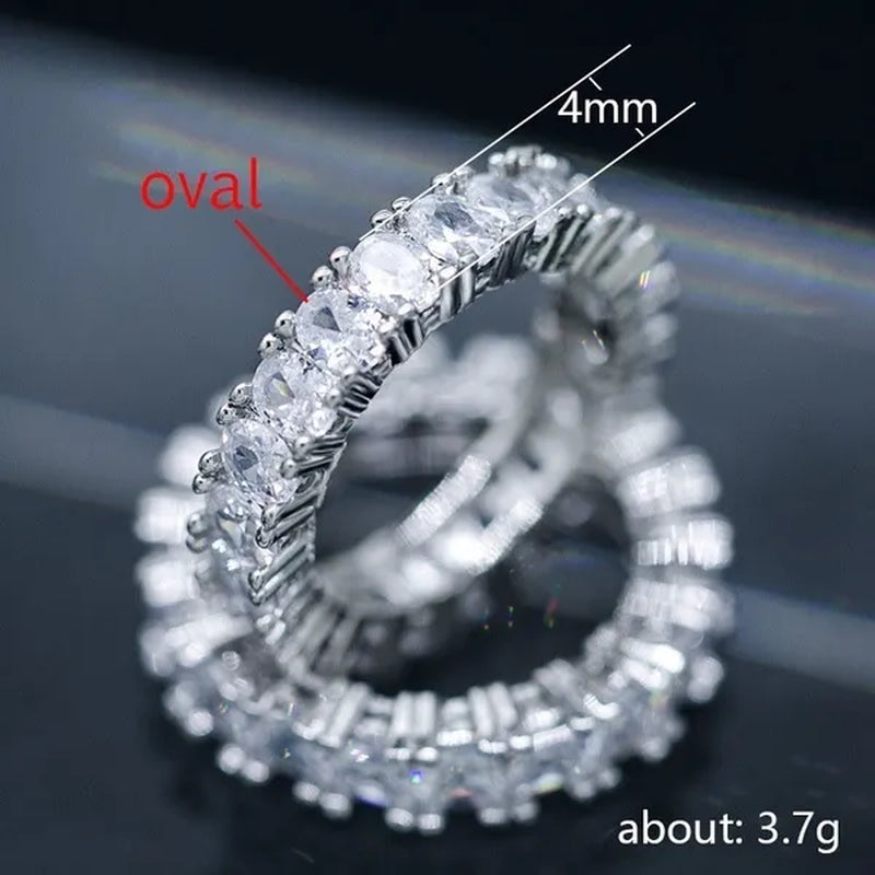 For Beauties! 1PC  Pave Setting Square Heart Oval T-Shape Simulated Diamond CZ Eternity Band Engagement Wedding Stone Rings