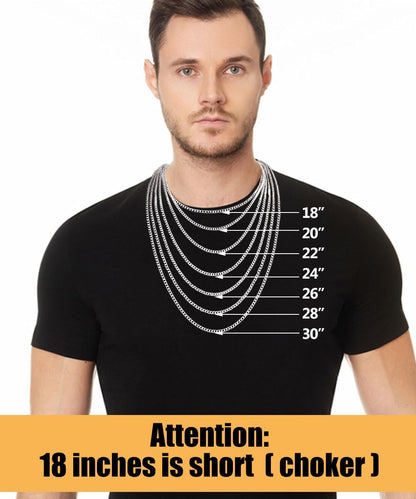 Cross Necklace for Men, Silver Tone/Black/14K Gold Plated Mens Cross Necklaces with 3.5Mm Chain and Stainless Pendant, Cuban Chain 16-24 Inches