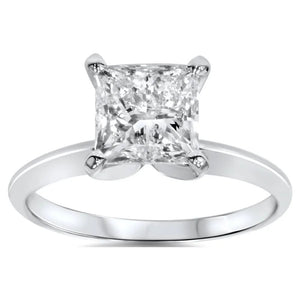 Pompeii 2Ct Princess Cut Diamond Solitaire Engagement Ring 14K White Gold ((G-H),I2-I3)