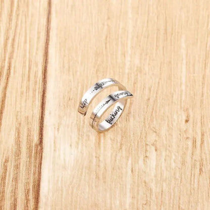 ANTIQUE DESIGN 925 Sterling Silver Ring Silver Keep Going Ring Inspirational Ring New Men's Women's Engraving Jewelry