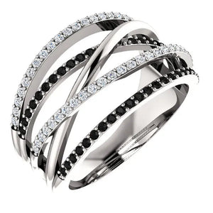 Natural Black Sapphire Diamond Ring Anniversary Gift Engagement Wedding Rings Jewelry Gift for Women Ladies Size 5 6 7 8 9 10