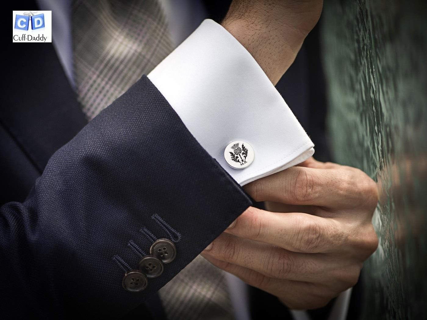 Black White Enamel Square Cufflinks with Presentation Box