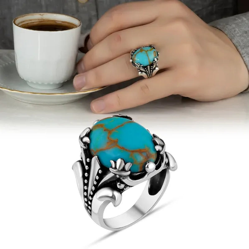Luxury Business Men'S Fashion Vintage Ring Anniversary Birthday Gift Party Ring Groom Engagement Wedding High-End Jewelry