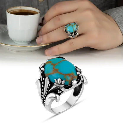 Luxury Business Men'S Fashion Vintage Ring Anniversary Birthday Gift Party Ring Groom Engagement Wedding High-End Jewelry