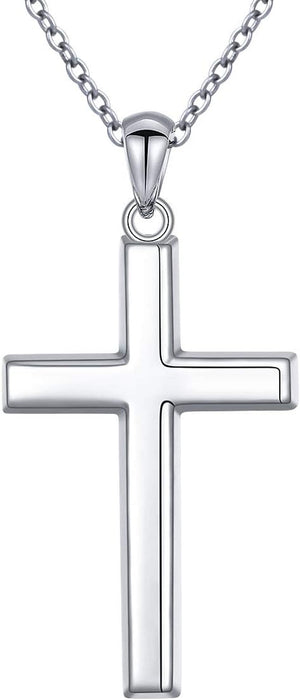 S925 Sterling Silver Cross Pendant Necklace for Women Men Note Music Flower Panda Pentacle Jewelry