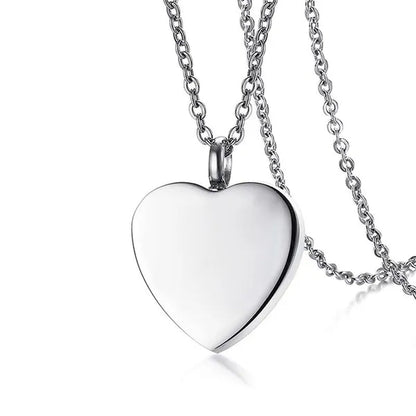 Heart Dove Pendant Necklace Cremation Jewelry Urn Stainless Steel Ashes Jar Keepsake-Forever in My Heart