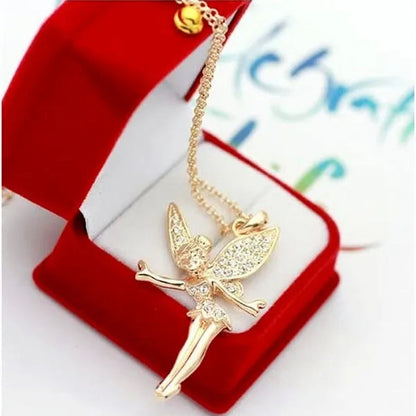 Exquisite Fashion Lovely Dancing Little Angel Pendant  Necklace Women's Zircon Exquisite Necklace Cartoon Jewelry Accessories Birthday Party Anniversary Gift