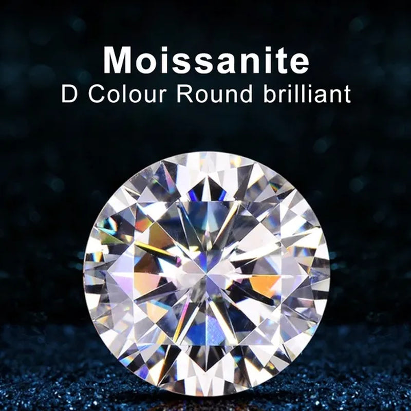 Round Brilliant Cut  5.0mm (0.5 ct) To 8.0mm (2 ct)  D Color Moissanites Loose Stone  Ring Jewelry Bracelet Material High Quality