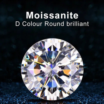 Round Brilliant Cut  5.0mm (0.5 ct) To 8.0mm (2 ct)  D Color Moissanites Loose Stone  Ring Jewelry Bracelet Material High Quality