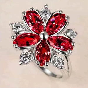 Elegant Women's Flower Ring Luxury  Pink Zircon Ring, Fashionable Flower Shape Women's Ring, Engagement, Wedding Ring, Princess Ring, Promise Ring, Valentine's Day, Christmas Gift. Size US5-11. Happy Shopping!