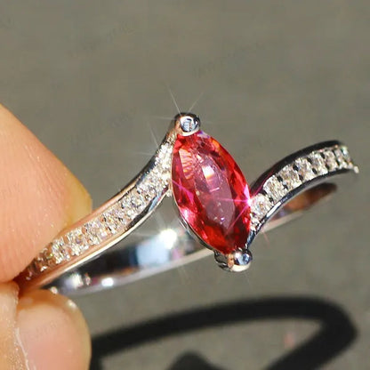 Eye Silver Anniversary Statement Multilayer Crown Eye Ring Natural Gemstones Ruby Ring Wedding Bride Engagement Band Charm Party Ring Jewelry