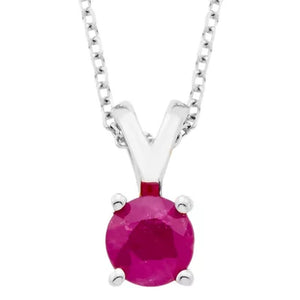 4.5Mm round Ruby Pendant in 14K Gold