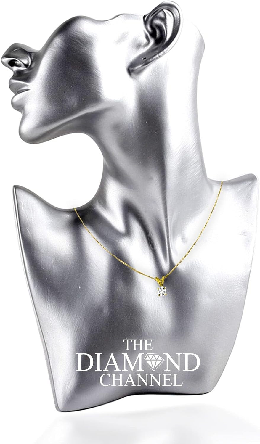 NATURAL Diamond 4-Prong Pendant Necklace with 16”+2” Extender - 14K Gold Diamond Pendant - Fine Jewelry for Women