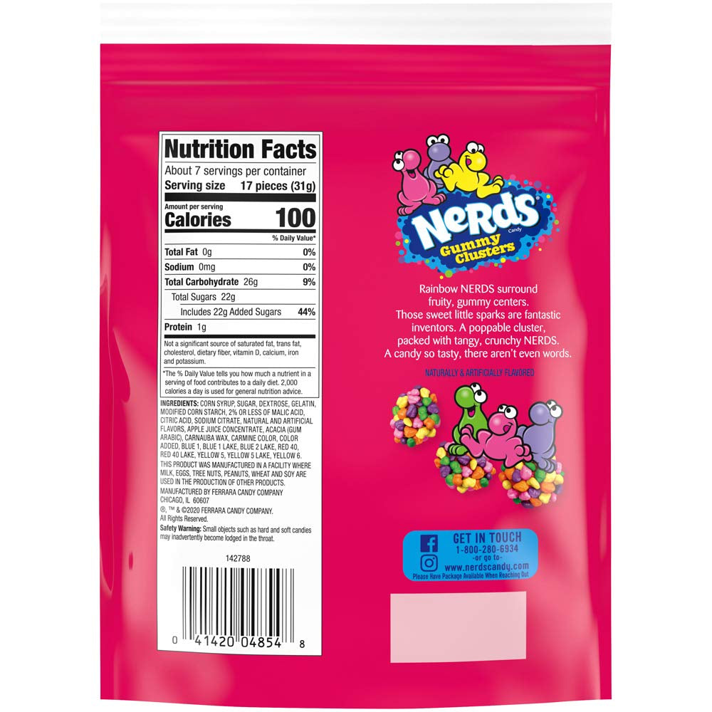 Gummy Clusters Candy, Rainbow, Resealable 8 Ounce Bag