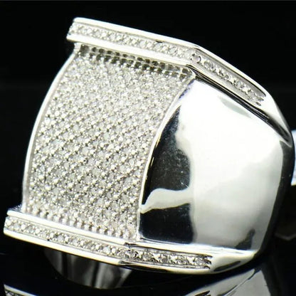 Men's Ring White Stone 925 Sterling Silver Ring Gifts