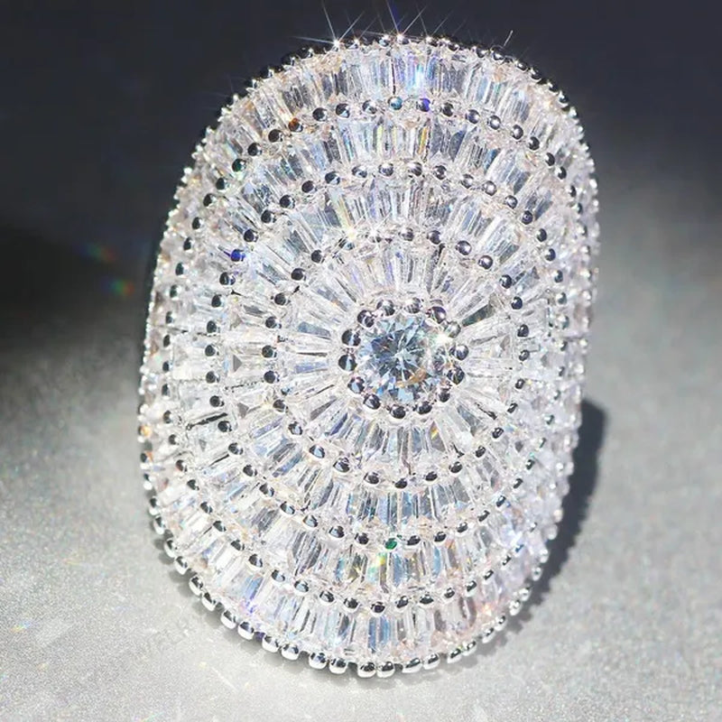 Luxury Cubic zirconia Statement Huge Multilayer Ring Wedding Bride Engagement Band Charm Women Ring JewelryWedding Bride Engagement Band Charm Ring