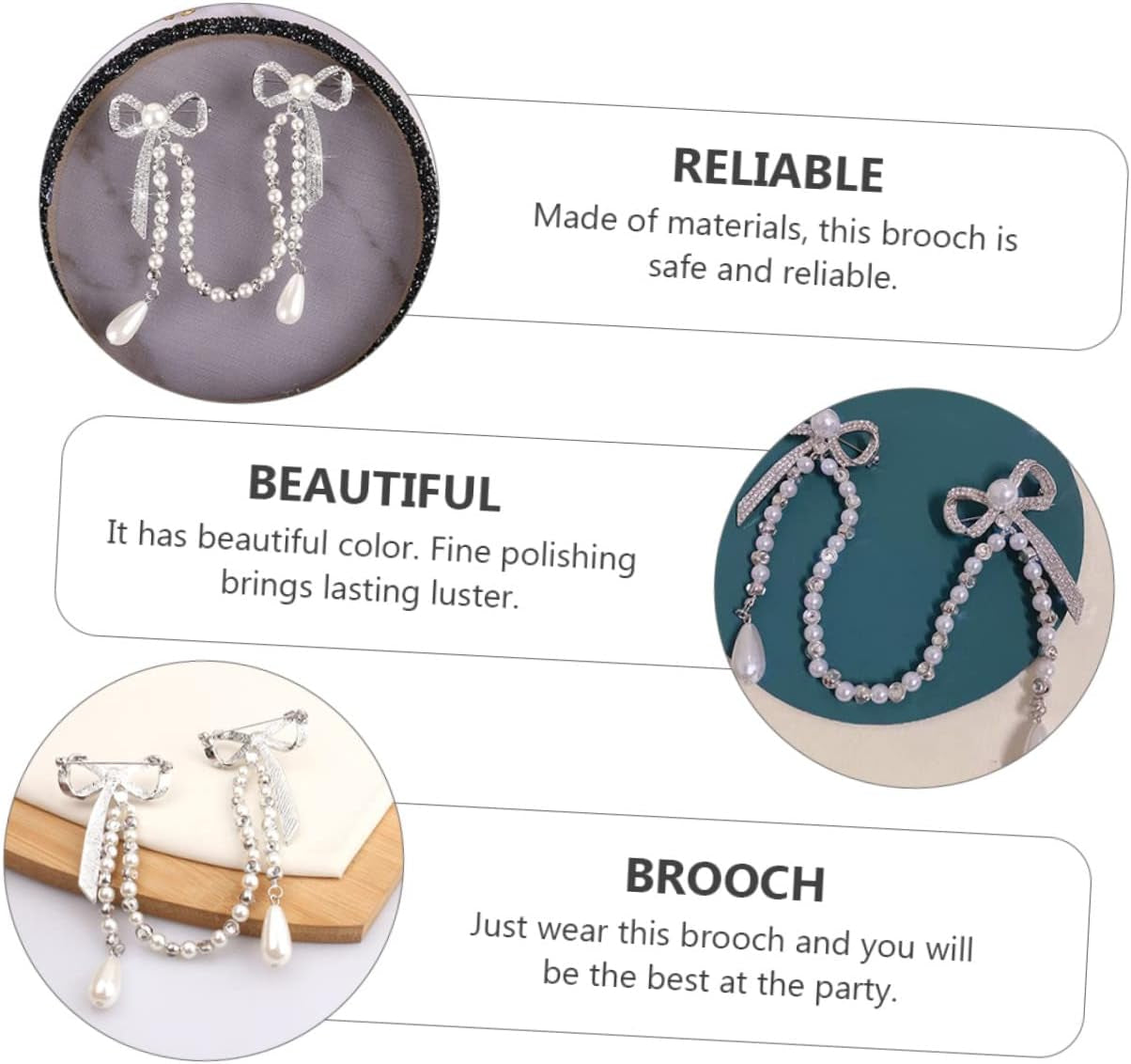 Brooch Pin for Women Elegant Lady Pin Brooch Pearl and Diamond Tassel Brooch Chain Accessory for Dresses Coats and Shawls