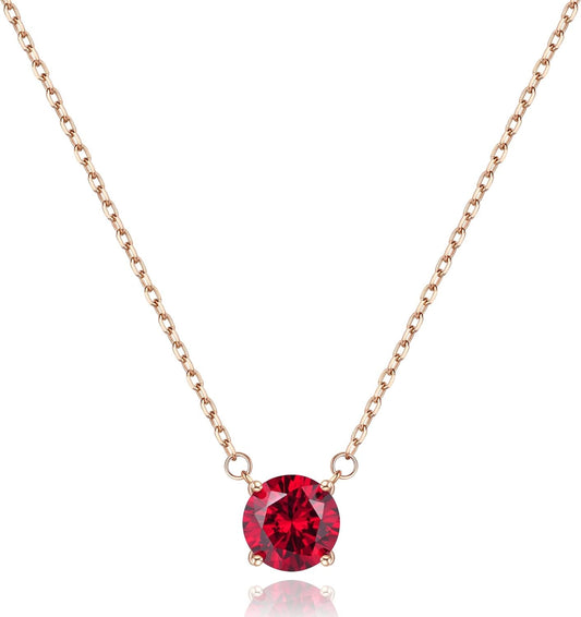 18K Gold Diamond Necklaces for Women Dainty Silver Birthstone Necklace for Women, Birthday Anniversary Valentines Day Mother'S Day Christmas Jewelry Gifts for Women Girls Wife Her