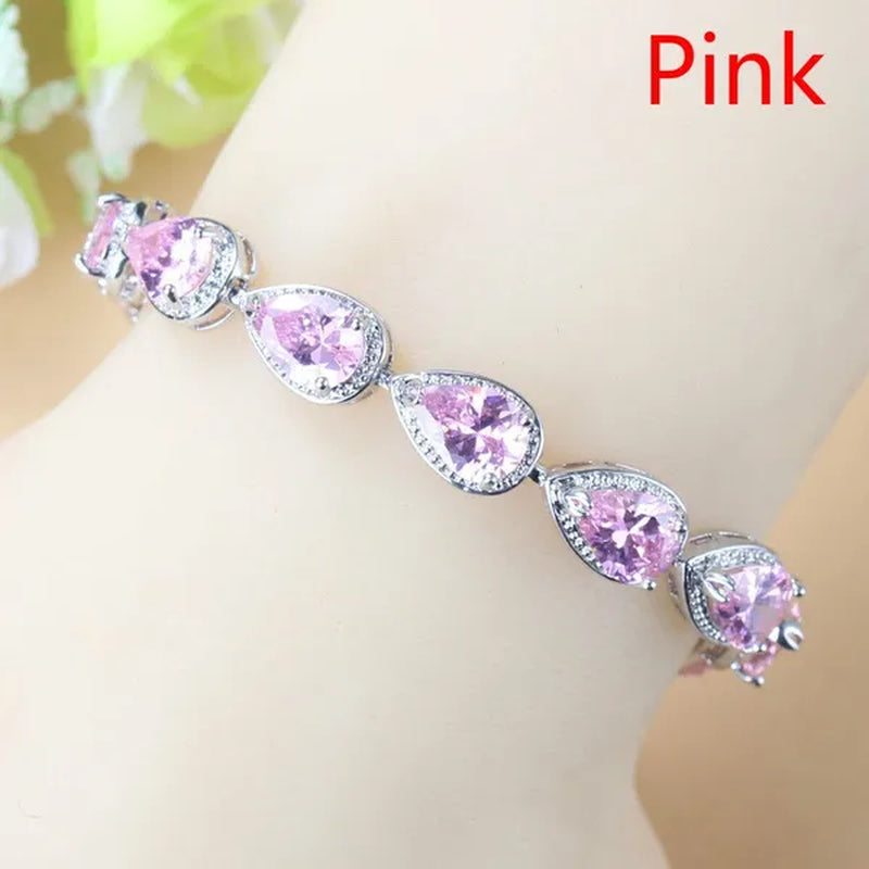 Silver 925 Selling Water Drop Green Zircon Bracelet Health Fashion Jewelry For Women