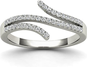 14K White Gold 1/5Ct. TDW Diamond Bypass Ring (H-I, I1-I2)