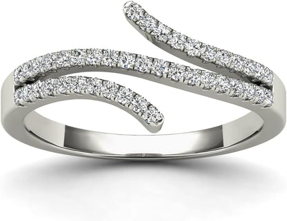 14K White Gold 1/5Ct. TDW Diamond Bypass Ring (H-I, I1-I2)
