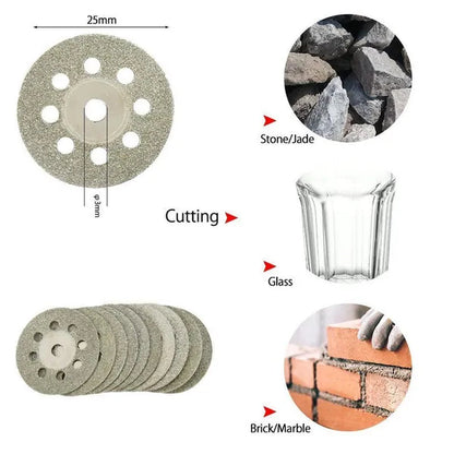 7/32 Pcs Diamond Saw Blade Set HSS Mini Circular Saw Blade for Dremel Rotary Tools Resin Cut-Off Wheels Diamond Cutting Discs