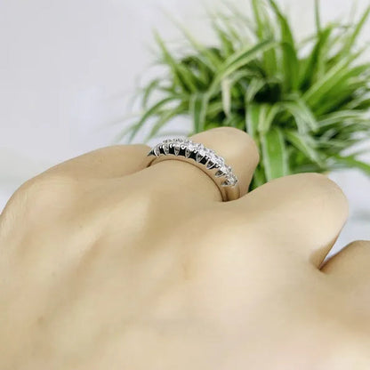 Luxury Silver /18K Gold Ring 925 Sterling Silver Womens Ring White Sapphire Wedding Band Engagement Diamond Ring Fine Jewelry Christmas Gift Size:6 7 8 9 10