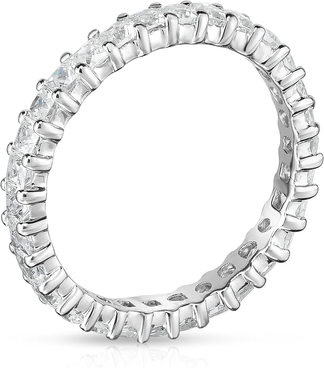 14K White Gold Princess Diamond (0.82-1.00 Ct, G-H Color, SI2-I1 Clarity) Eternity Ring