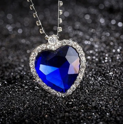 Titanic Heart of Ocean blue heart love forever pendant Necklace