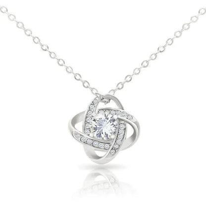 To My Daughter S925 Sterling Silver Cubic Zirconia Knot Necklace Message Card Gifts Daughter Birthday Gifts