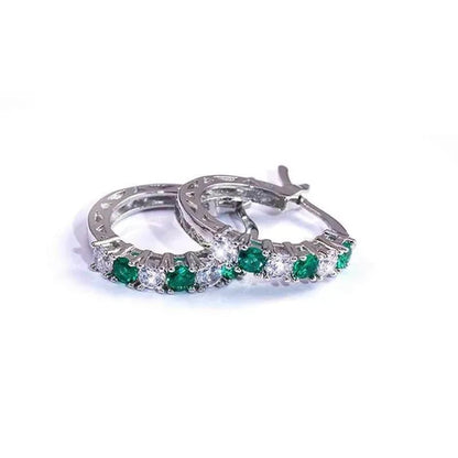 Fashion Sapphire Earrings Jewelery Hoop Earrings Earrings Diamond Earrings for Women Wedding Engagement Earrings Crystal Zircon Earring Cubic Zirconia Jewelry Colour: Blue /Green / Purple / Rose Red