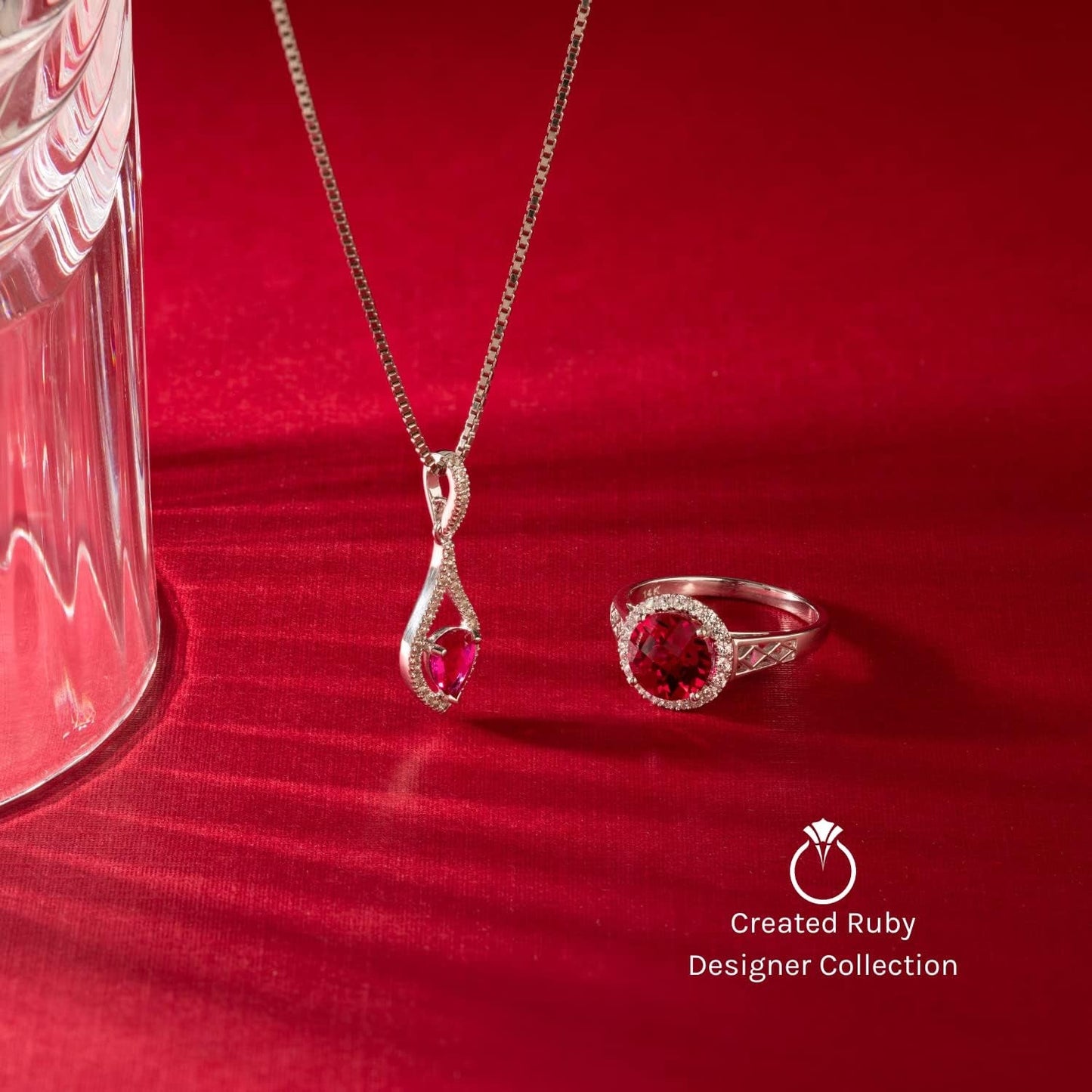 Created Ruby Pendant in 14 Karat White Gold, Classic Solitaire, Princess Cut, 8Mm, 3 Carats Total, Valentine'S Gift for Her, Wife, Sister, Women Gift Ideas W/Jewelry Box