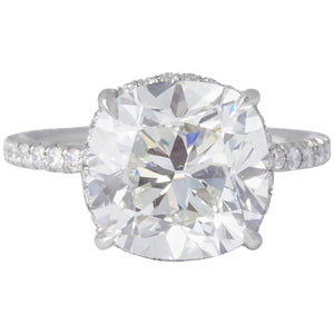 Rare 5 Carat Cushion Brilliant GIA Certified Platinum Engagement Ring