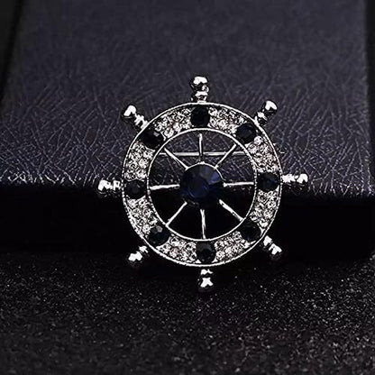 Wild Anchor Brooch Diamond Suit Collar Flower Brooch Accessories Male Navy Wind Rudder Pin Badge Buckle