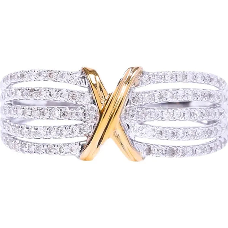 Fashion Jewelry for Women Rings Luxury 925 Sterling Silver Full Diamond Ring Romantic Bride Wedding Engagement Party Band White Sapphire Jewelry Anniversary Gift