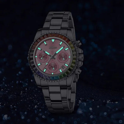 Women Rhinestone Watch Fashion Bling Casual Ladies Watch Female Quartz Rose Gold Watch Crystal Diamond Bracelet Watches For Women Montre Femme Relojes Damen Uhren Orologi Donna