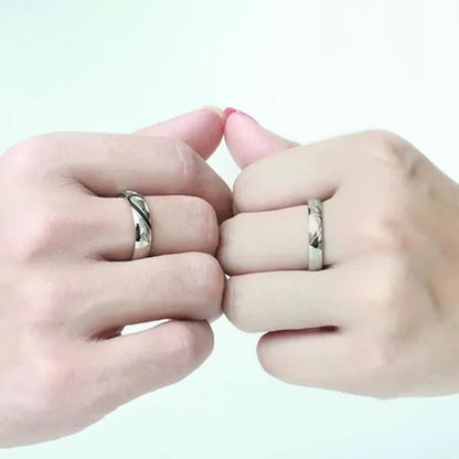 2 pcs / set . Heart of love couple titanium steel wedding rings for women fashion jewelry woman accessories silver ring women for man