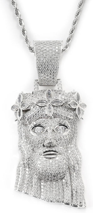 Iced Out 5A Zircon Jesus Pendant Necklace for Men and Women, 14K Gold Plated Simulated Diamond Bling Cross Hip Hop Necklace