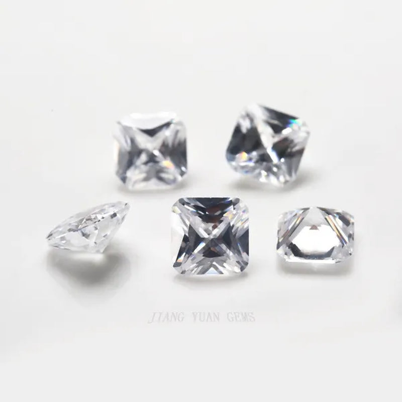 White Sapphire 6x6mm 1.72ct Cushion Faceted Cut Shape AAAAA VVS Loose Gemstone