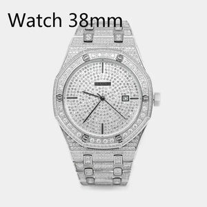 Men Women Hip Hop Luxury Plating 925 Silver Plating Watch Iced Out Hip Hop Jewelry