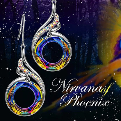 2 Colors Woman'S ❤️Nirvana of Phoenix❤️ Crystals Earrings ( Blue / Multi )