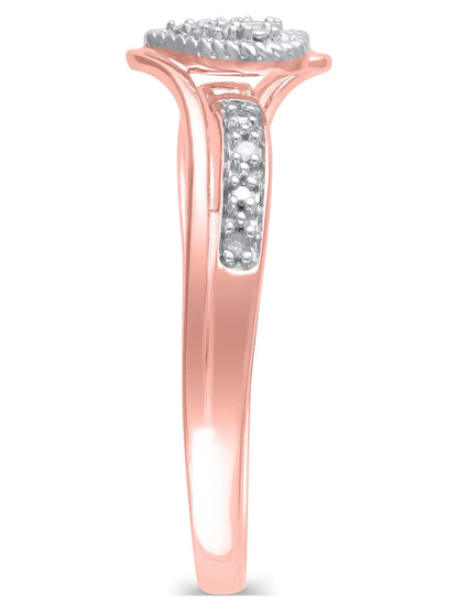 Diamond Accent (I3 Clarity, J-K Color)  Diamond Heart Promise Ring in 10K Pink Gold, Size 4
