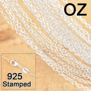 Fast 50Pcs 16" Real Pure 925 Sterling Silver Fine Jewelry Link Rolo Chains Necklace With Lobster Clasps Factory Price