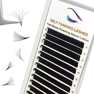 Volume Eyelash Extensions 0.05/0.07 Easy Fan Volume CC/D Curl | 8-15Mm Length | Easy Fan Volume Lashes 2D-20D Self Fanning Volume Lashes Long Lasting Blooming Lashes(0.05 CC 14Mm)