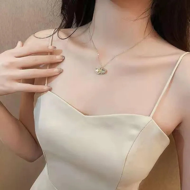 Exquisite Romantic Shell Pendant Women's Necklace Creative Fashion Faux Pearl Silver Plated Jewelry Accessories Birthday Gifts