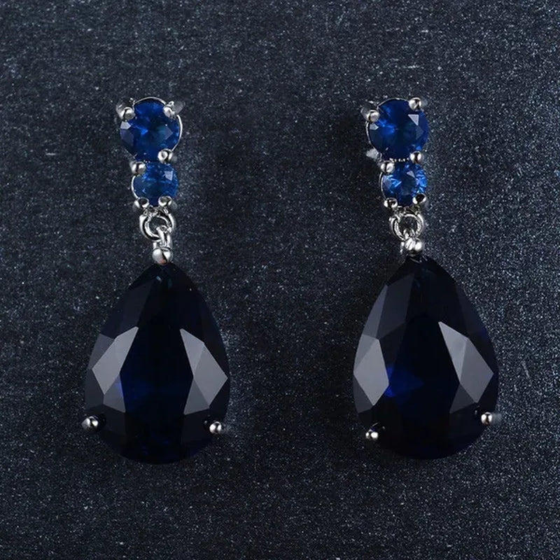Women's Teardrop Clear CZ Drop/Dangle Natural Gemstone Morganite Stud Drop Dangle Earrings 925 Sterling Silver Wedding Jewelry/Aquamarine/Topaz/Amethyst/RubyEmerald/Sapphire/Black&White Pink Gemstone