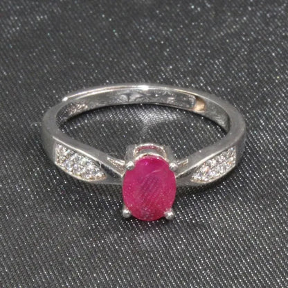 CoLife Jewelry Ruby Ring for Engagement 5mm*7mm 100% Real Ruby Silver Ring Solid 925 Silver Ruby Jewelry Birthday Gift for Woman