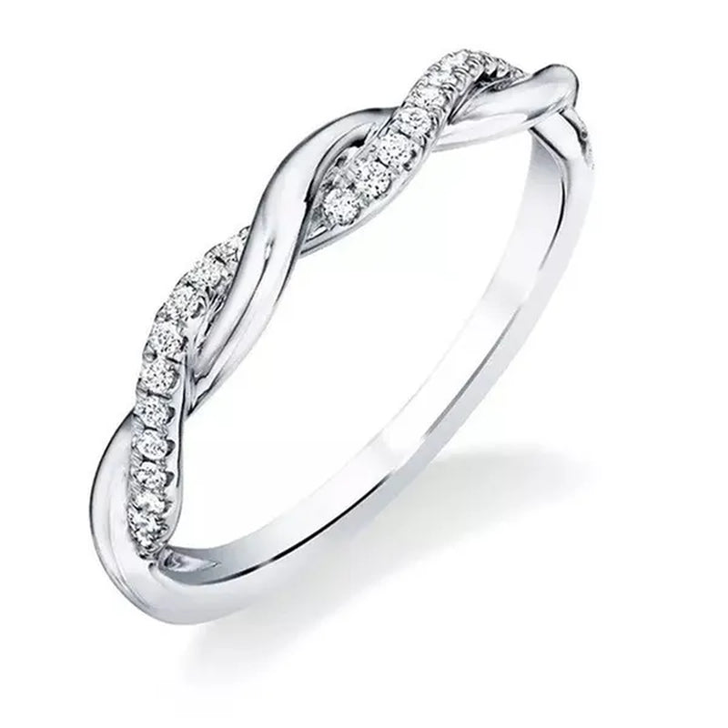 Diamond Ring Engagement Ring Diamond Anniversary Twined Vine Simple Infinity Eternity Ring Bridal Women Promise Ring Anniversary Gold Wedding Bands Size 4-10
