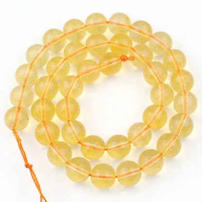 Citrines Yellow Crystal Stone round Beads Glass Beads for Bracelet Jewelry Making Bracelet Necklace 6/8/10Mm